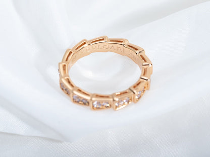 [Revel]SERPENTI RING PINK GOLD DIAMOND PAVED 3MM