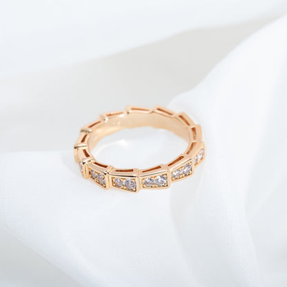 [Revel]SERPENTI RING PINK GOLD DIAMOND PAVED 3MM