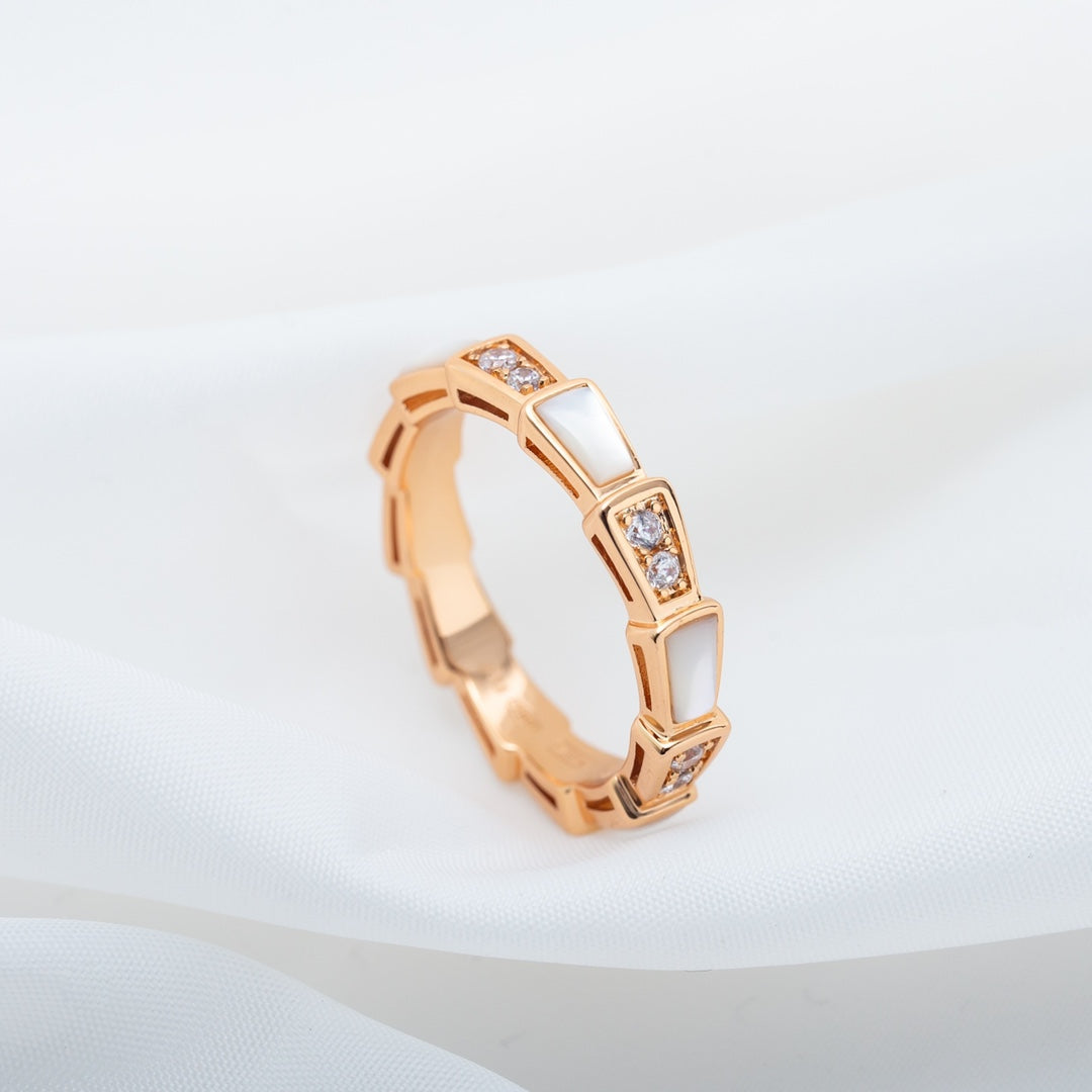 [Revel]SERPENTI RING PINK GOLD DIAMOND MOP 3MM