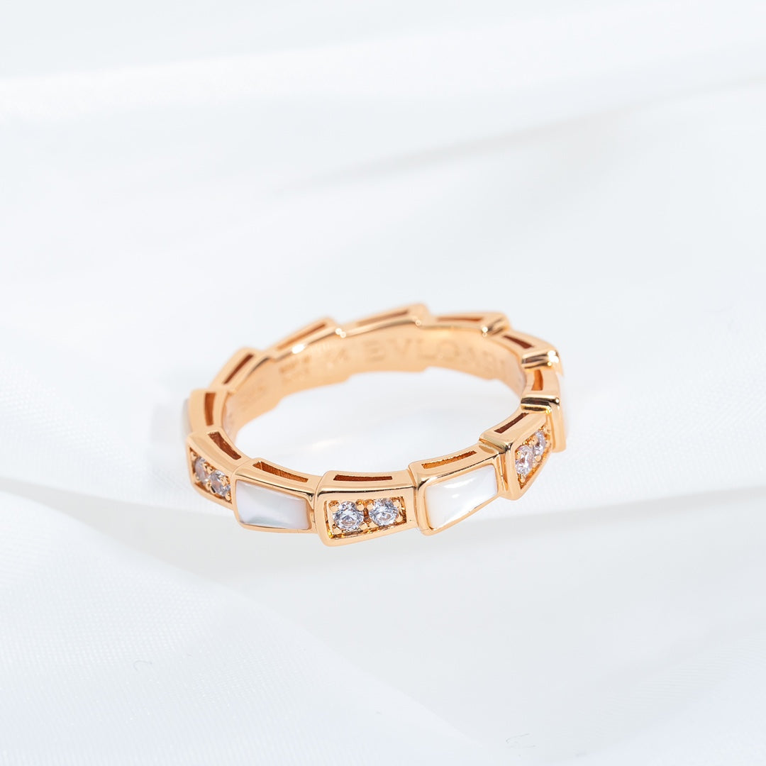 [Revel]SERPENTI RING PINK GOLD DIAMOND MOP 3MM