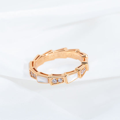 [Revel]SERPENTI RING PINK GOLD DIAMOND MOP 3MM