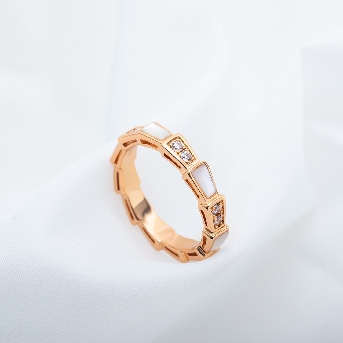 [Revel]SERPENTI RING PINK GOLD DIAMOND MOP 3MM