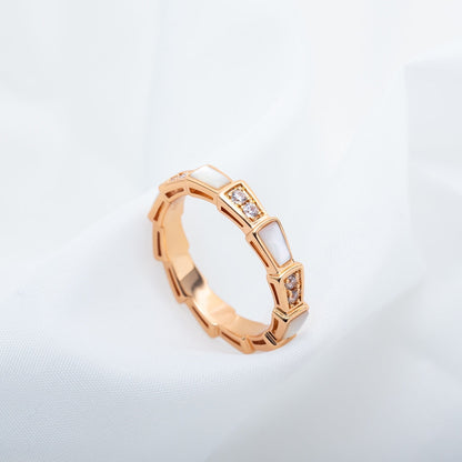 [Revel]SERPENTI RING PINK GOLD DIAMOND MOP 3MM