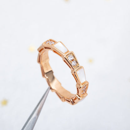 [Revel]SERPENTI RING PINK GOLD DIAMOND MOP 3MM