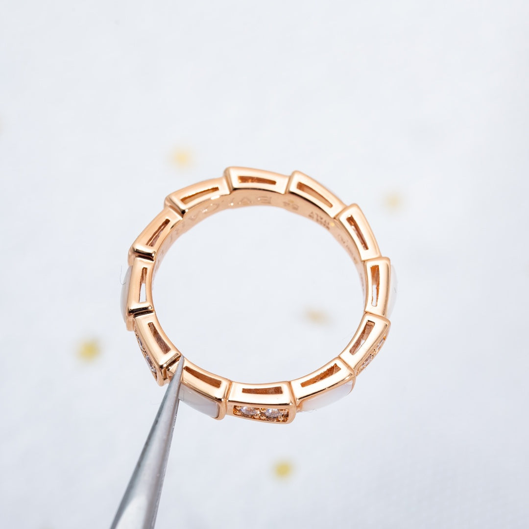 [Revel]SERPENTI RING PINK GOLD DIAMOND MOP 3MM