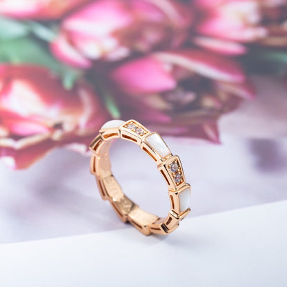 [Revel]SERPENTI RING PINK GOLD DIAMOND MOP 3MM