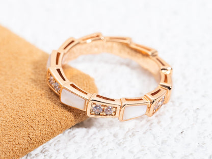 [Revel]SERPENTI RING PINK GOLD DIAMOND MOP 3MM