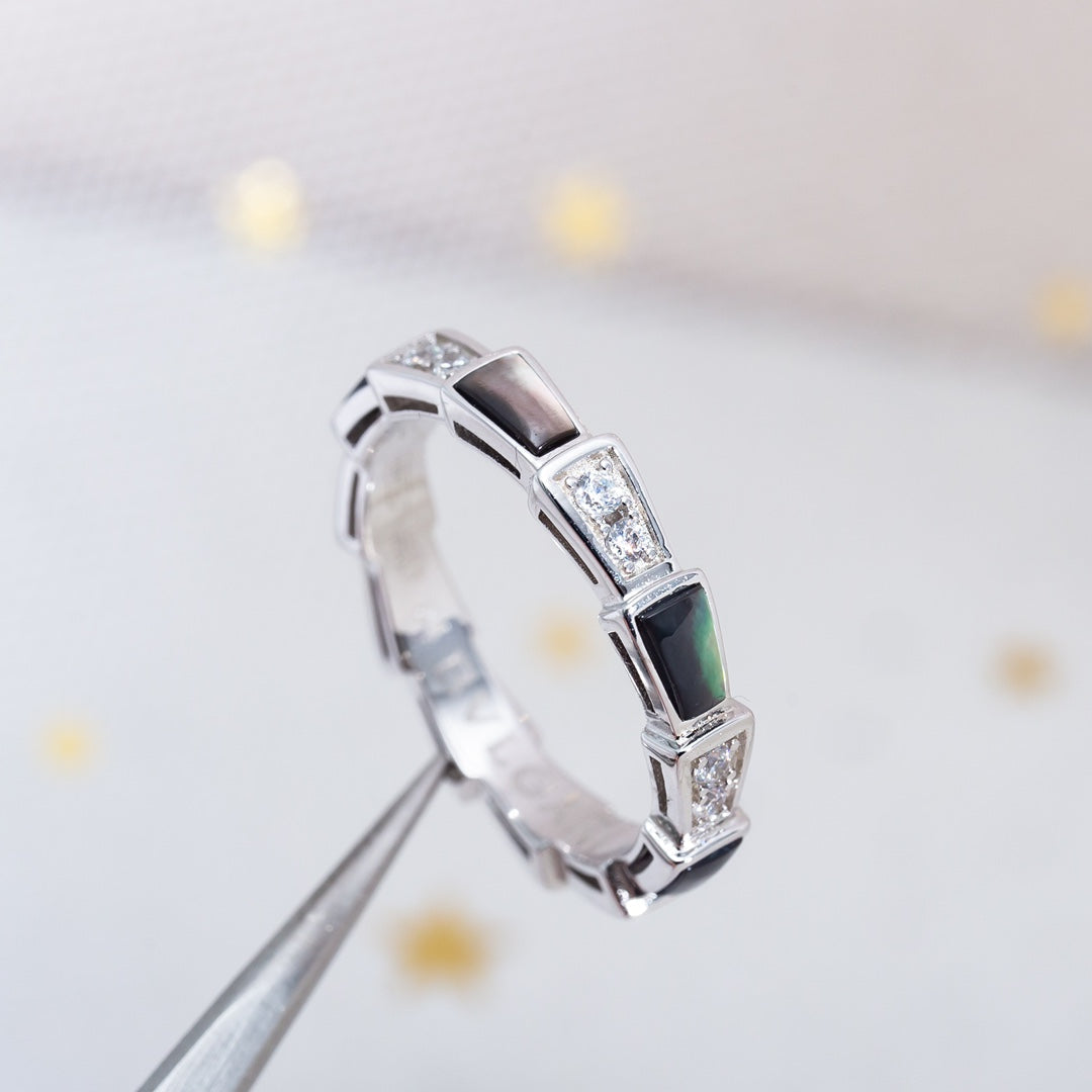 [Revel]SERPENTI RING SILVER  DIAMOND BLACK MOP 3MM