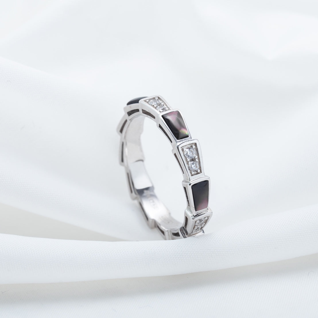 [Revel]SERPENTI RING SILVER  DIAMOND BLACK MOP 3MM