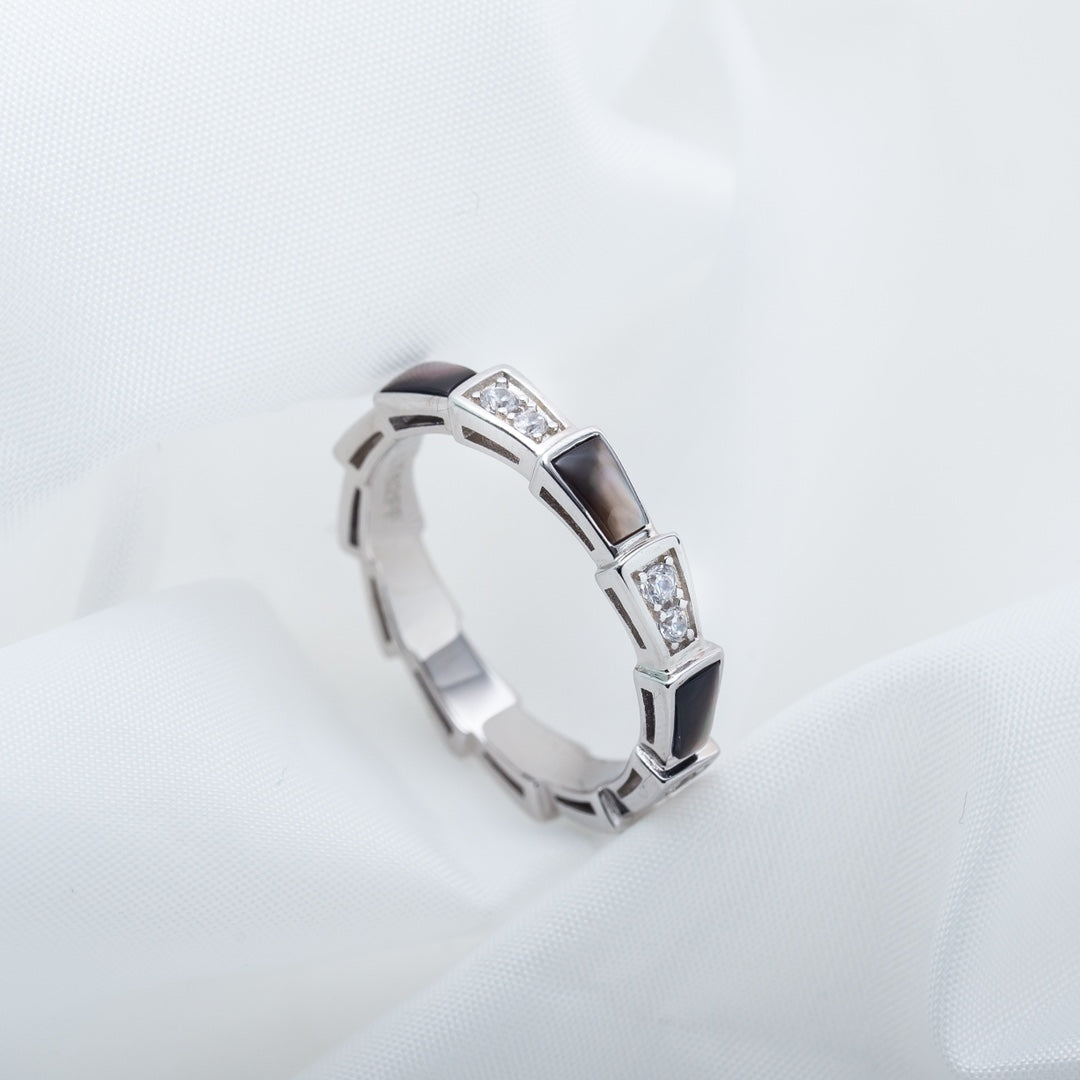 [Revel]SERPENTI RING SILVER  DIAMOND BLACK MOP 3MM