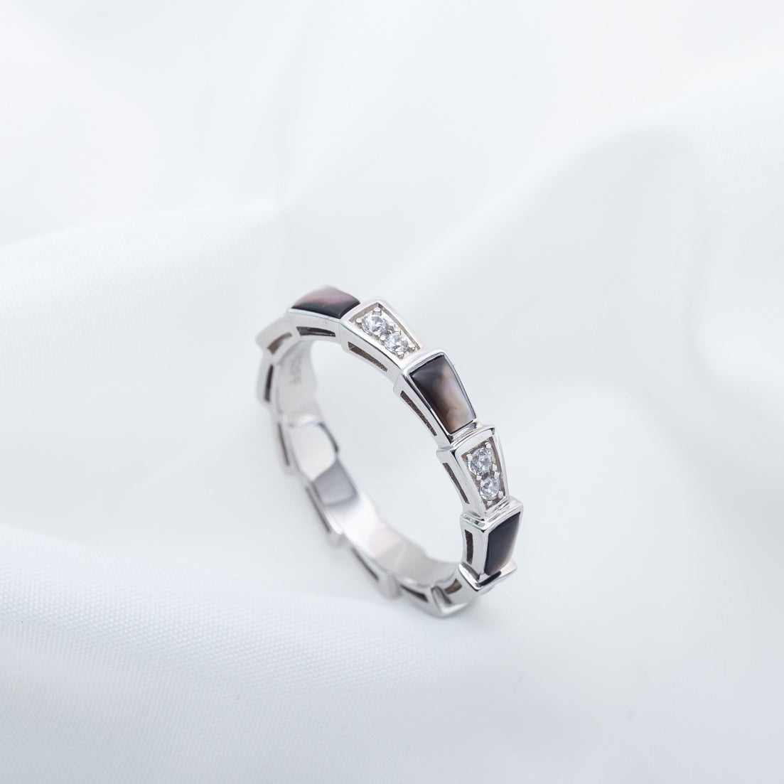 [Revel]SERPENTI RING SILVER  DIAMOND BLACK MOP 3MM