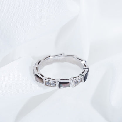 [Revel]SERPENTI RING SILVER  DIAMOND BLACK MOP 3MM