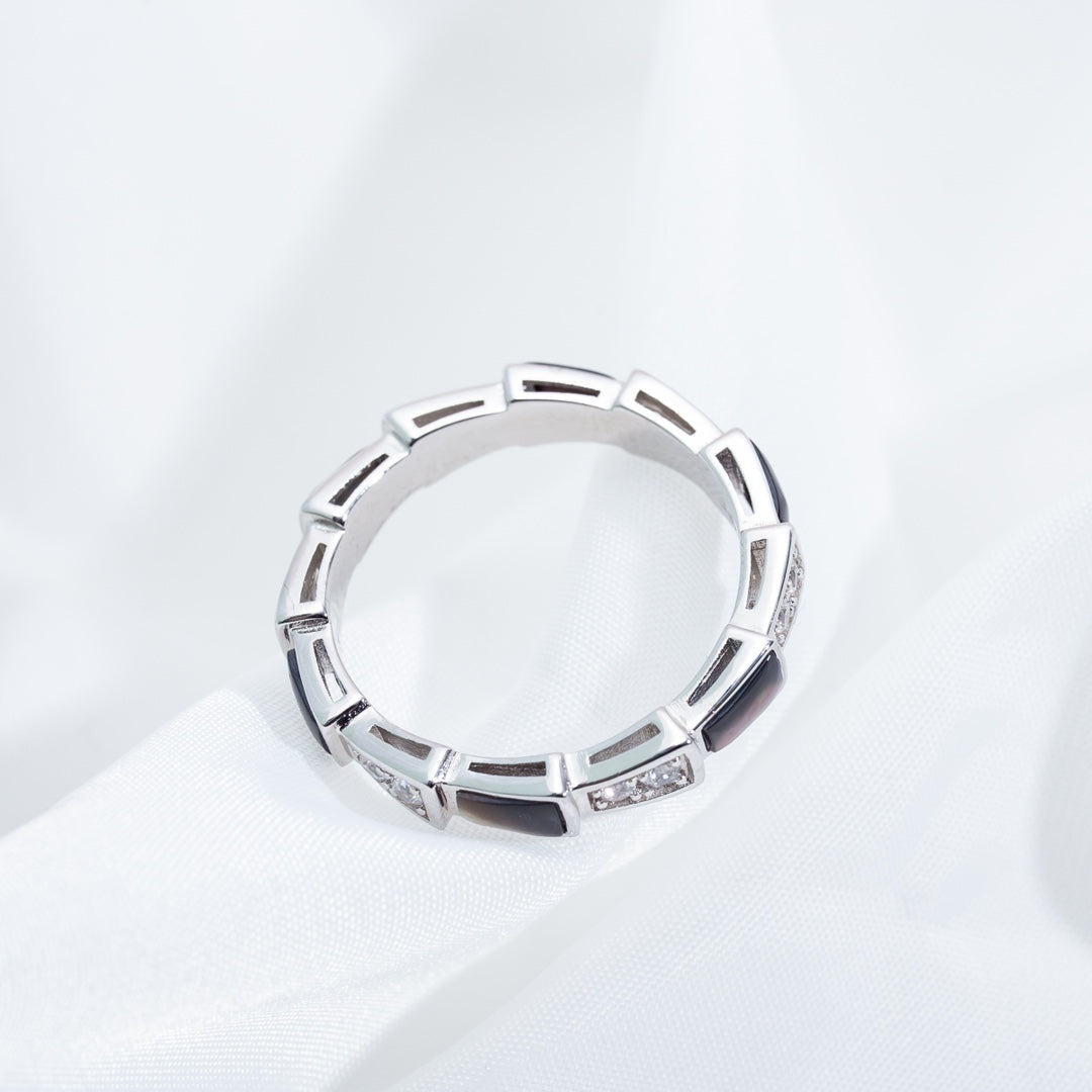 [Revel]SERPENTI RING SILVER  DIAMOND BLACK MOP 3MM