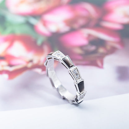 [Revel]SERPENTI RING SILVER  DIAMOND BLACK MOP 3MM