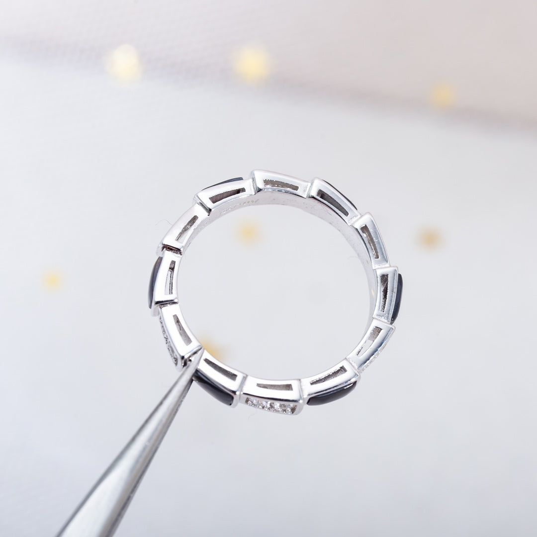 [Revel]SERPENTI RING SILVER  DIAMOND BLACK MOP 3MM