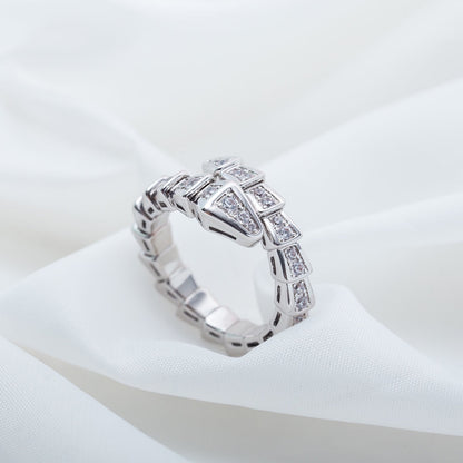 [Revel]SERPENTI-RING SILBER DIAMANT PAVE 4MM