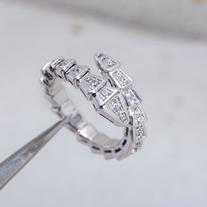 [Revel]SERPENTI-RING SILBER DIAMANT PAVE 4MM