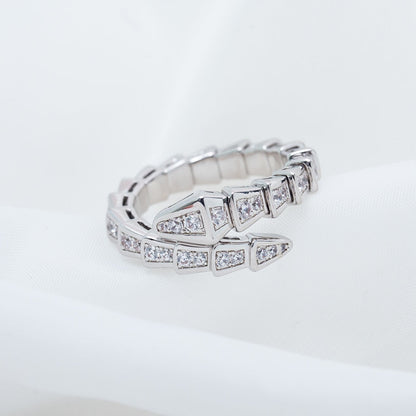 [Revel]SERPENTI-RING SILBER DIAMANT PAVE 4MM
