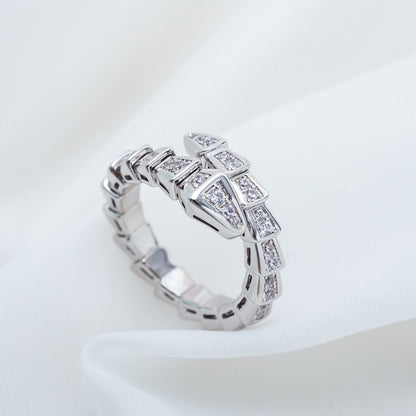 [Revel]SERPENTI-RING SILBER DIAMANT PAVE 4MM