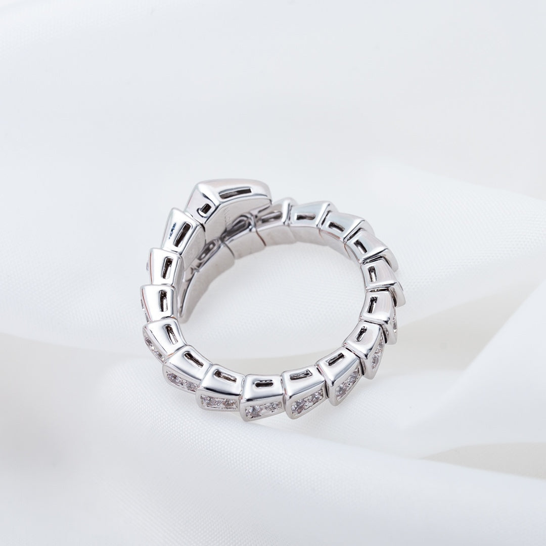 [Revel]SERPENTI-RING SILBER DIAMANT PAVE 4MM