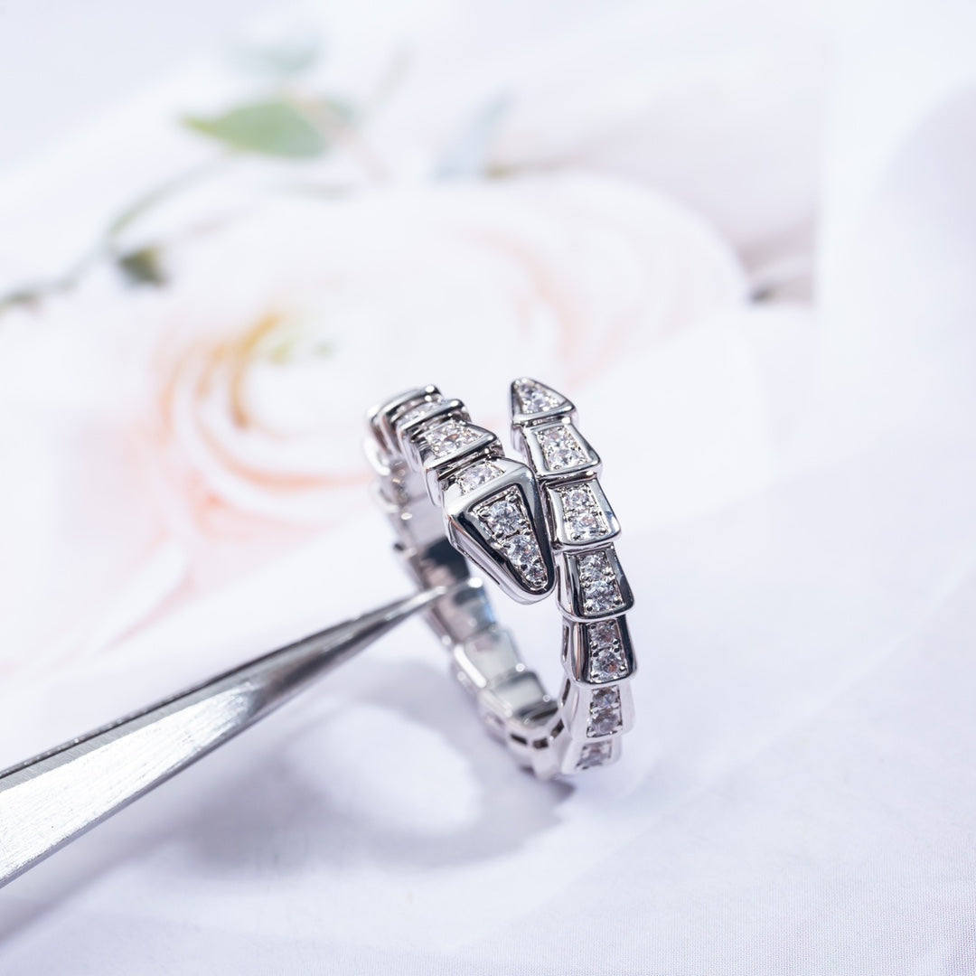 [Revel]SERPENTI-RING SILBER DIAMANT PAVE 4MM