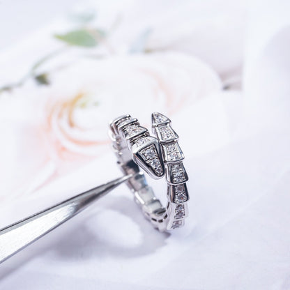 [Revel]SERPENTI-RING SILBER DIAMANT PAVE 4MM