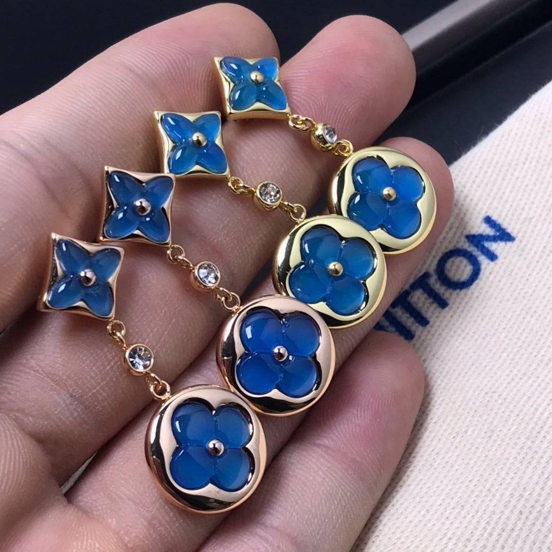 [Revel Jewelry]STAR AND SUN AGATE DIAMOND EARRINGS