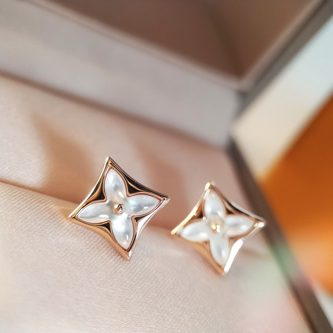[Revel Jewelry]STAR MOP PINK GOLD EARRINGS