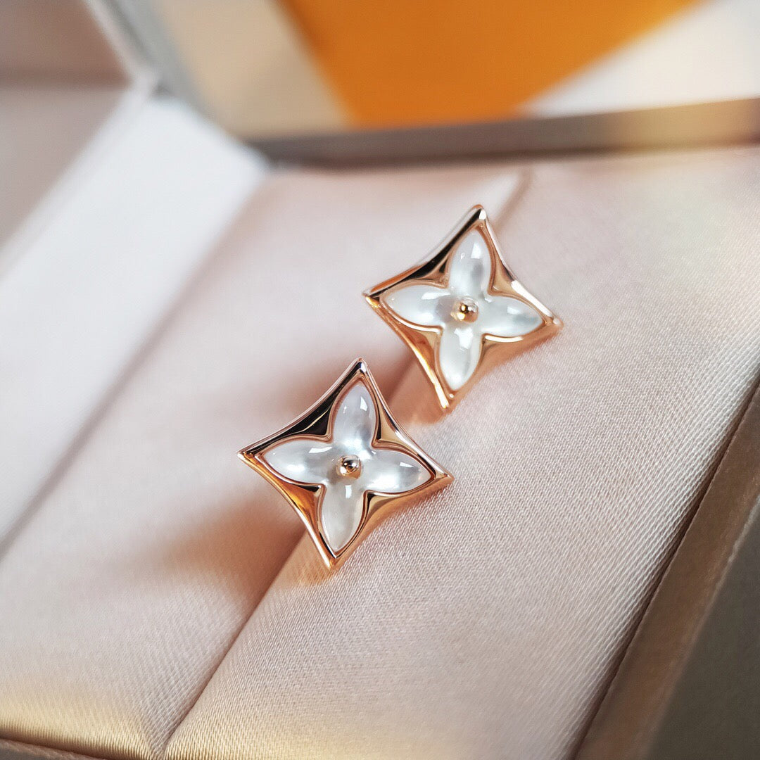 [Revel Jewelry]STAR MOP PINK GOLD EARRINGS