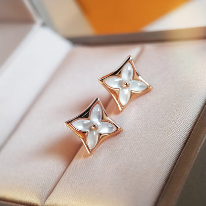 [Revel Jewelry]STAR MOP PINK GOLD EARRINGS
