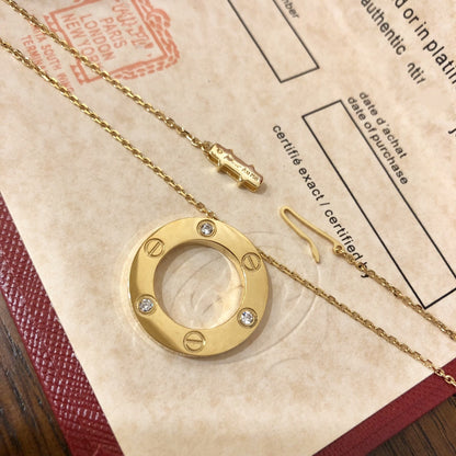 [Revel Jewelry]LOVE HALSKETTE 16MM 3 DIAMANTEN