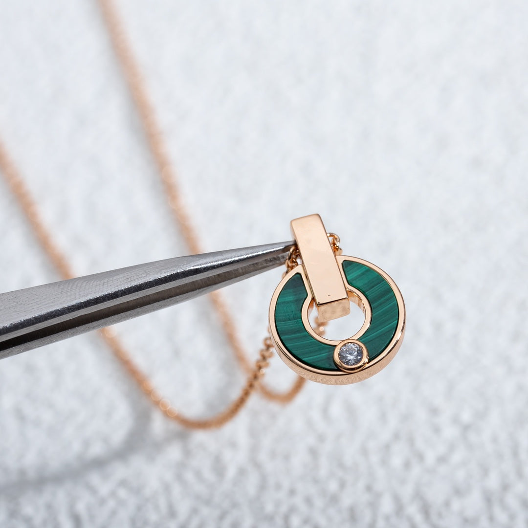 [Revel]GARI-HALSKETTE PINKGOLD MALACHIT