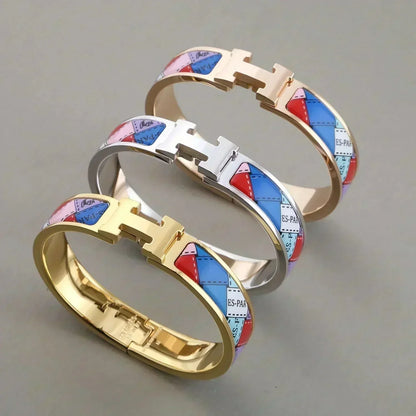 [Revel Jewelry]H BRACELET DOTTED BORDER 12MM