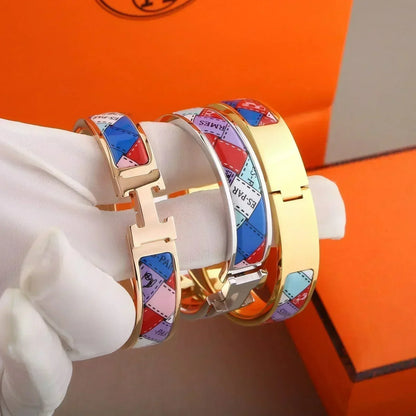 [Revel Jewelry]H BRACELET DOTTED BORDER 12MM