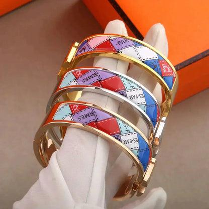 [Revel Jewelry]H BRACELET DOTTED BORDER 12MM