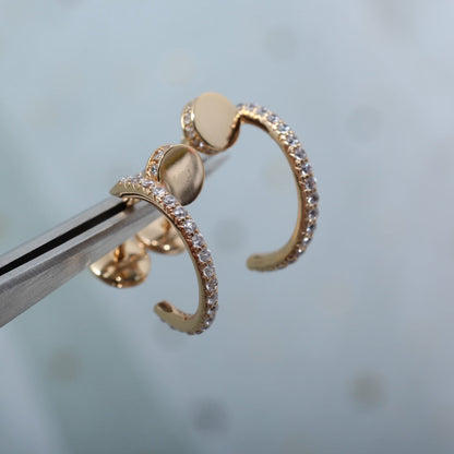 [Revel Jewelry]ジュスト イヤリング 12.75MM ピンクゴールド ダイヤモンド