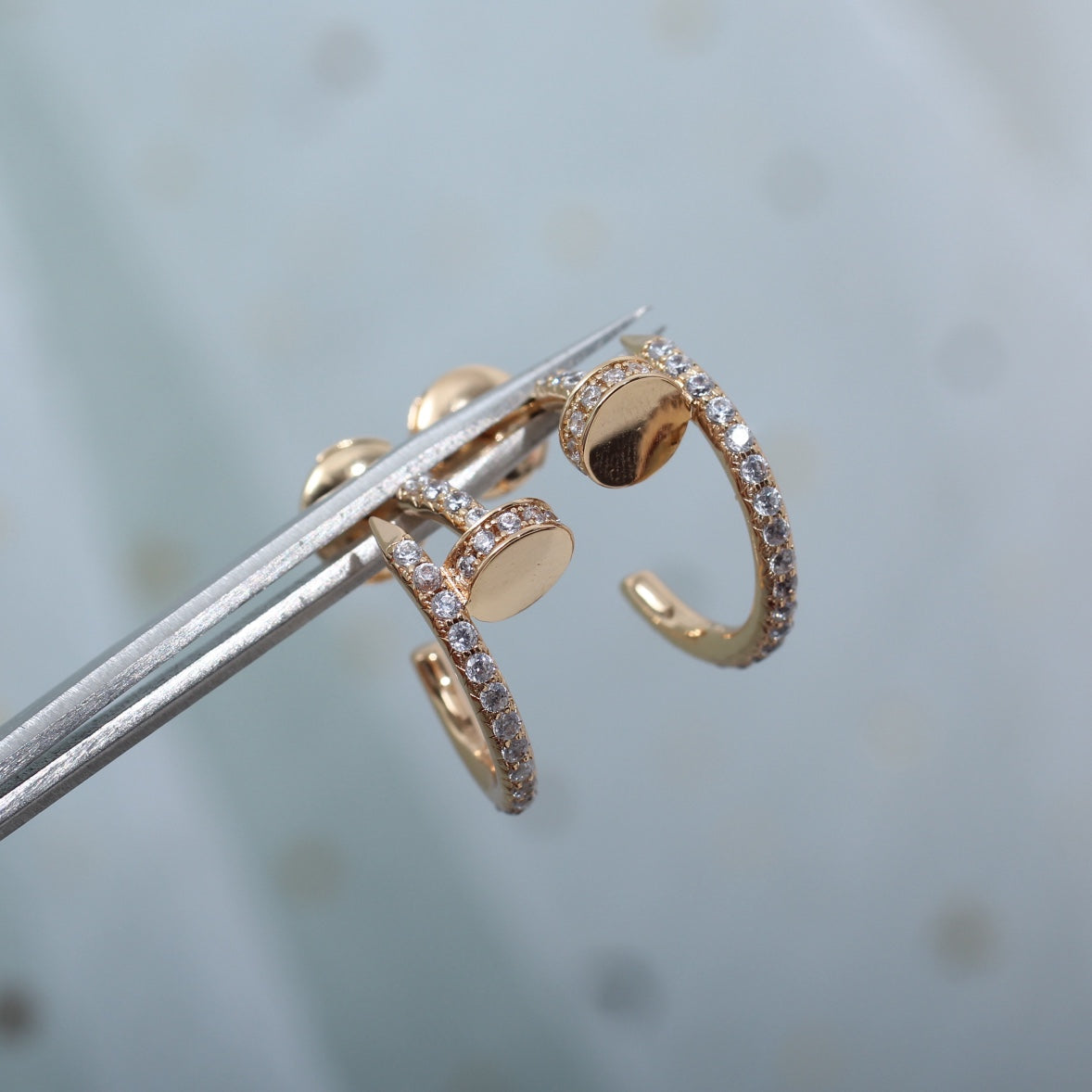 [Revel Jewelry]ジュスト イヤリング 12.75MM ピンクゴールド ダイヤモンド