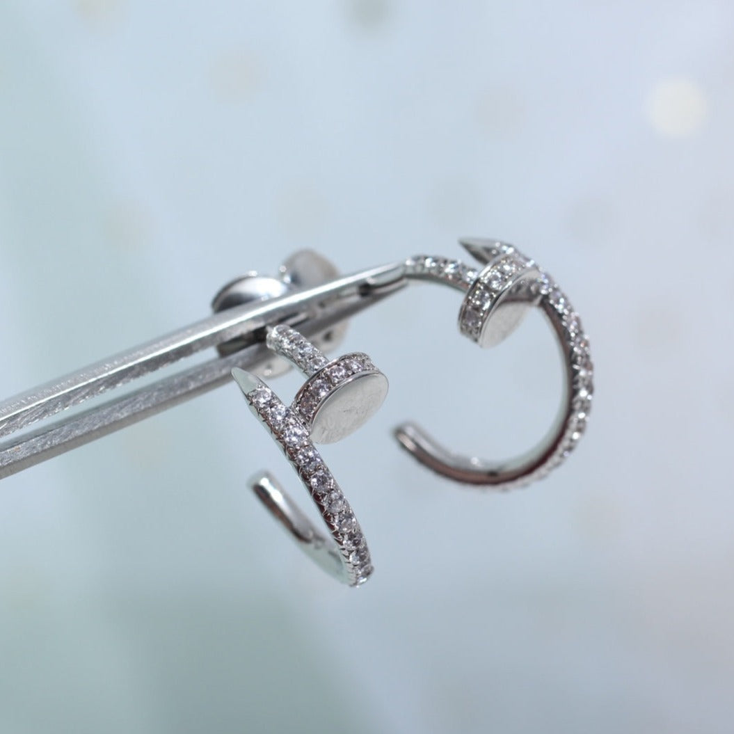 [Revel Jewelry]JUSTE EARRINGS 12.75MM SILVER DIAMOND