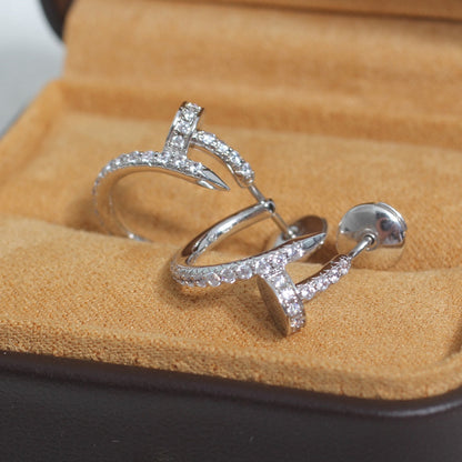 [Revel Jewelry]JUSTE EARRINGS 12.75MM SILVER DIAMOND