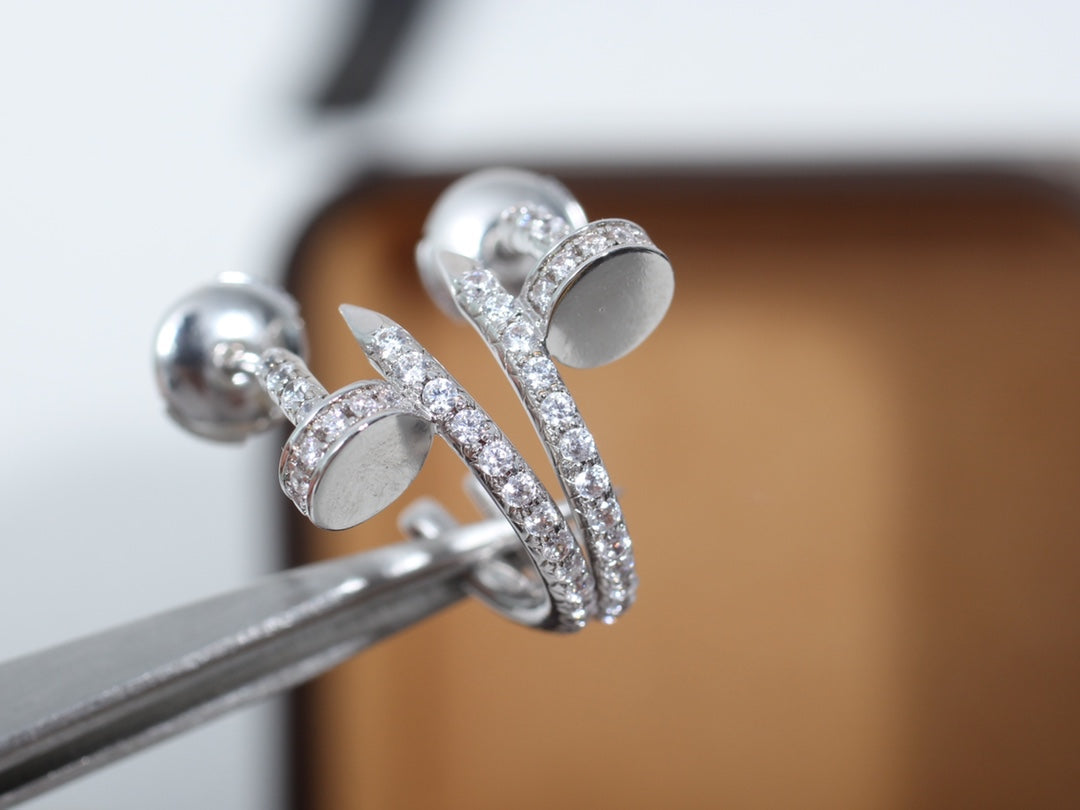 [Revel Jewelry]JUSTE EARRINGS 12.75MM SILVER DIAMOND