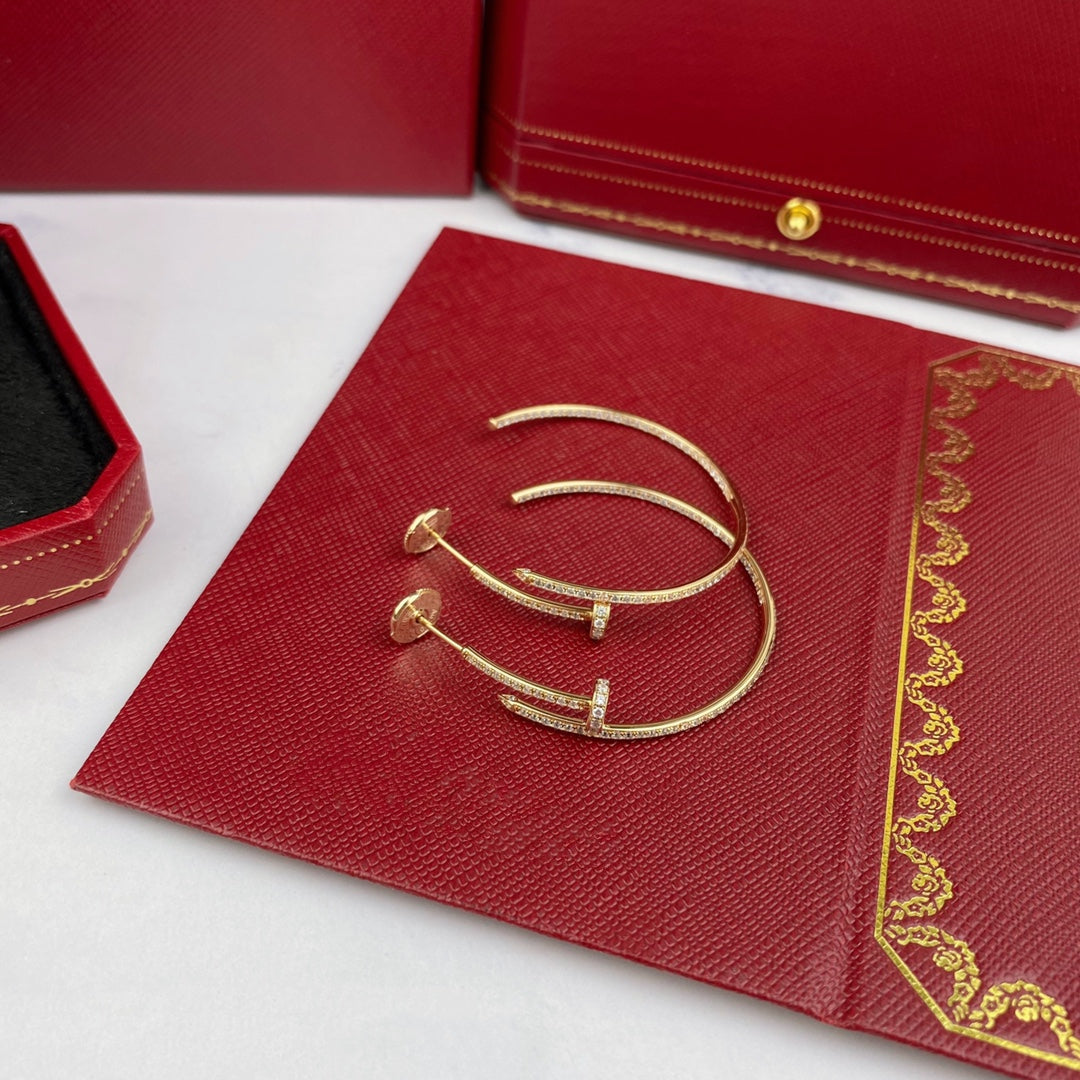 [Revel Jewelry]JUSTE OHRRINGE VOLLSTÄNDIGE DIAMANTEN 1.8MM