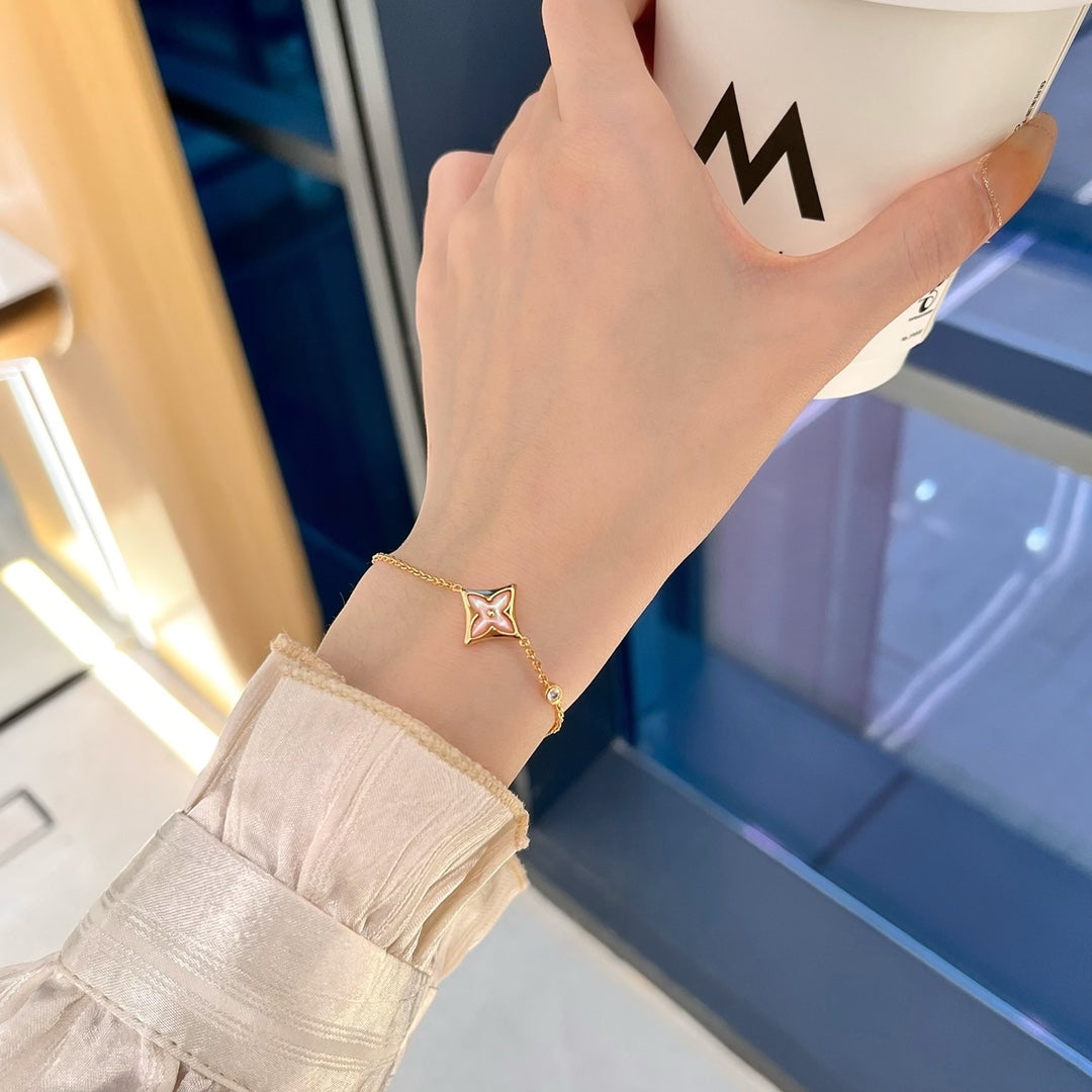 [Revel Jewelry]STAR 1 DIAMOND PINK GOLD BRACELET