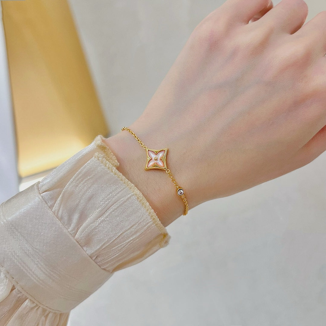 [Revel Jewelry]STAR 1 DIAMOND PINK GOLD BRACELET