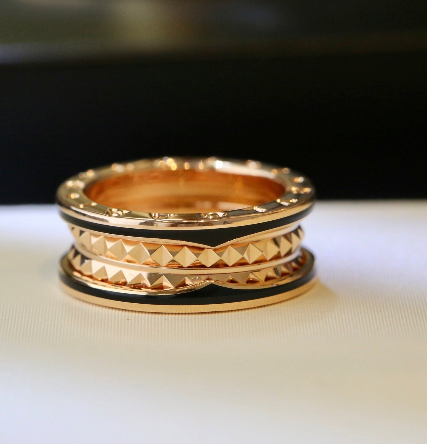 [Revel]ZERO 1 PINK GOLD BLACK CERAMIC RING