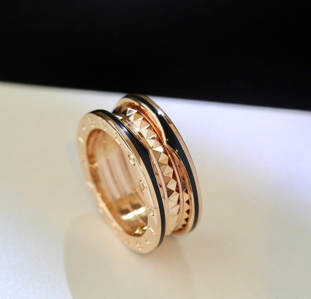 [Revel]ZERO 1 PINK GOLD BLACK CERAMIC RING