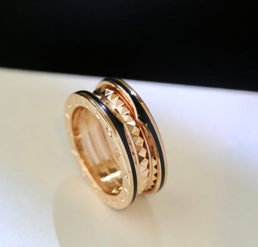 [Revel]ZERO 1 PINK GOLD BLACK CERAMIC RING