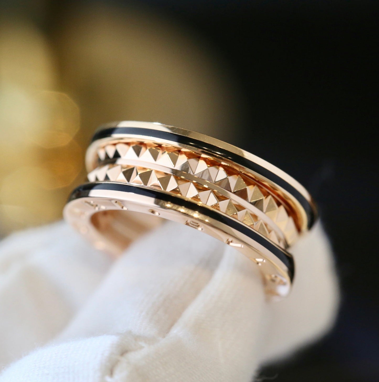 [Revel]ZERO 1 PINK GOLD BLACK CERAMIC RING
