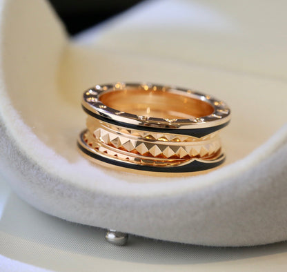 [Revel]ZERO 1 PINK GOLD BLACK CERAMIC RING