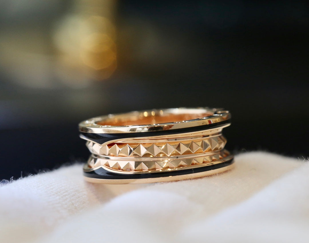 [Revel]ZERO 1 PINK GOLD BLACK CERAMIC RING