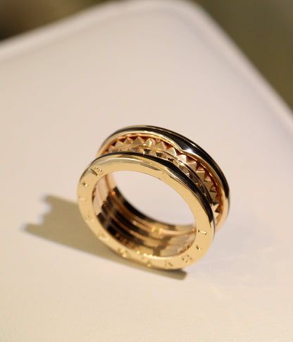 [Revel]ZERO 1 PINK GOLD BLACK CERAMIC RING